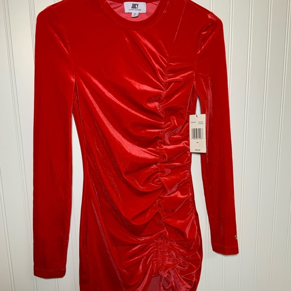 JUICY BY JUICY COUTURE JUNIOR WOMEN'S RED DRESS SIZE X-SMALL NWT - Picture 1 of 10
